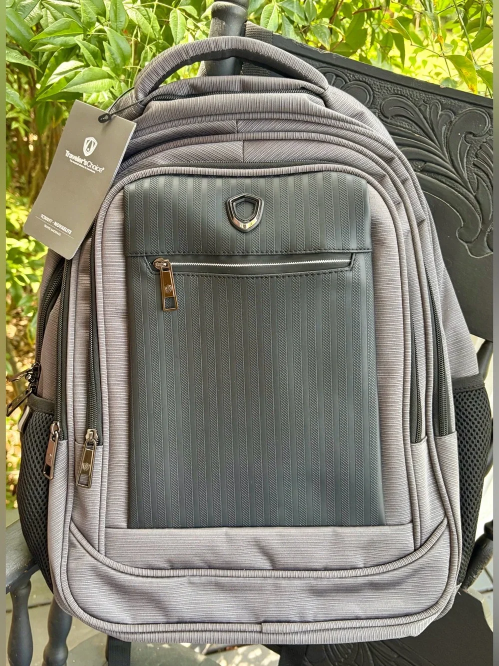 NWT TRAVELER’S CHOICE Gray Mens Laptop Backpack
